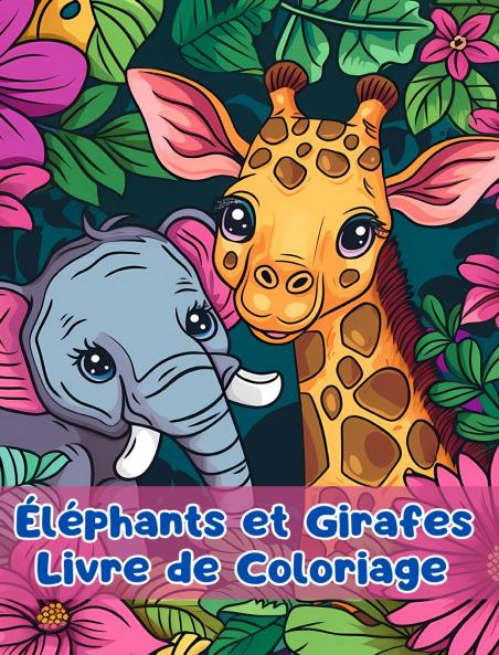 Livre de Coloriage sur les Éléphants et les Girafes