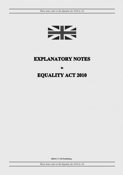Explanatory Notes to Equality Act 2010