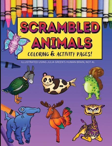 Scrambled Animals Coloring and Activity Book