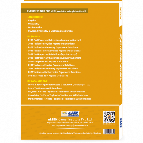 ALLEN Maths Handbook For IIT-JEE Exam (English)