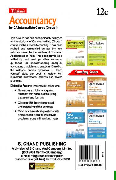 Tulsians: Accountancy for CA-INTERMEDIATE (GROUP-I)