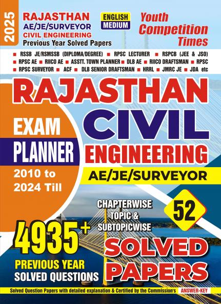 2024-25 Rajsthan JE/AE Civil Engineering Solved Papers and Practice Book 592 1195 E.
