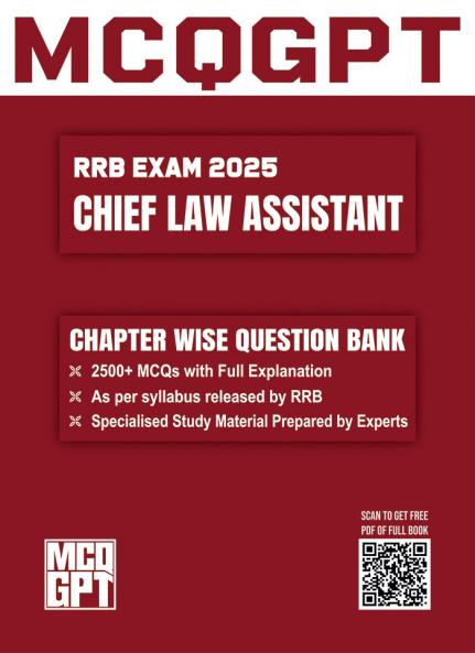 RRB Chief Law Assistant Exam 2025 | 2500+ MCQ with Full Explanation