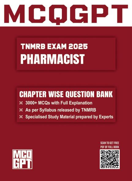 TNMRB EXAM 2025 | PHARMACIST | Chapter wise Question Bank with Explanation