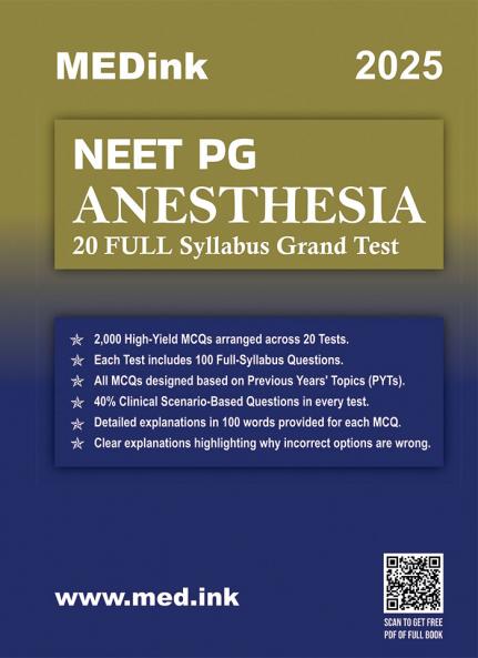 NEET PG Anesthesia 20 Grand Test 2025 Edition