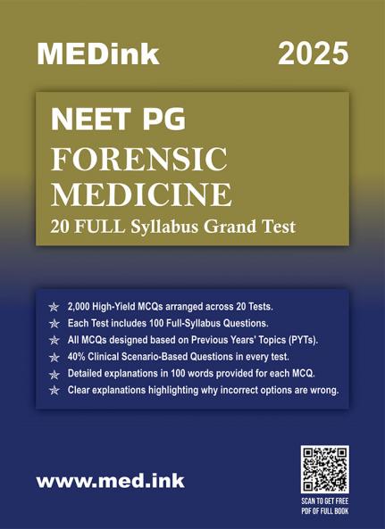 NEET PG Forensic Medicine 20 Grand Test 2025 Edition