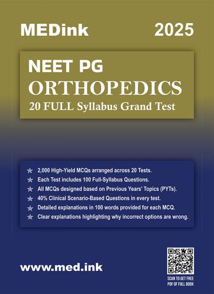 NEET PG Orthopedics 20 Grand Test 2025 Edition