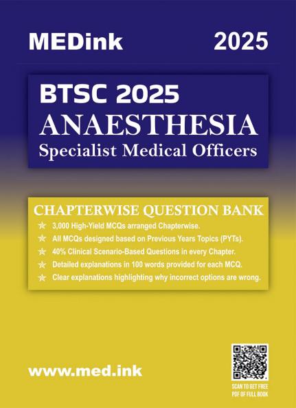 BTSC Specialist Medical Officer (Anesthesia) Exam 2025 | 3000+ MCQ with Full Explanation | Chapterwise Question Bank