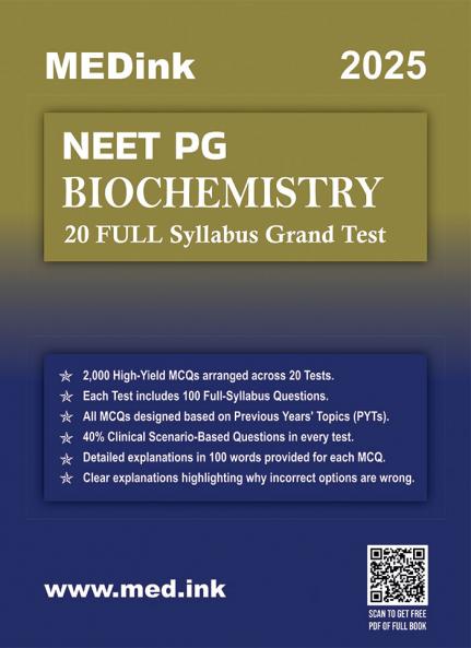 NEET PG Biochemistry 20 Grand Test 2025 Edition