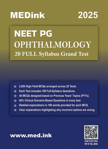 NEET PG Ophthalmology 20 Grand Test 2025 Edition