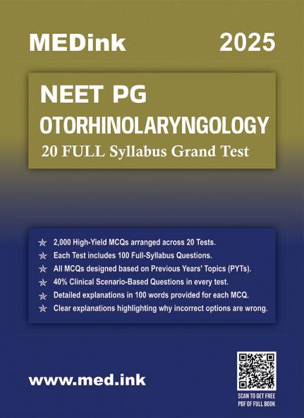 NEET PG Otorhinolaryngology 20 Grand Test 2025 Edition