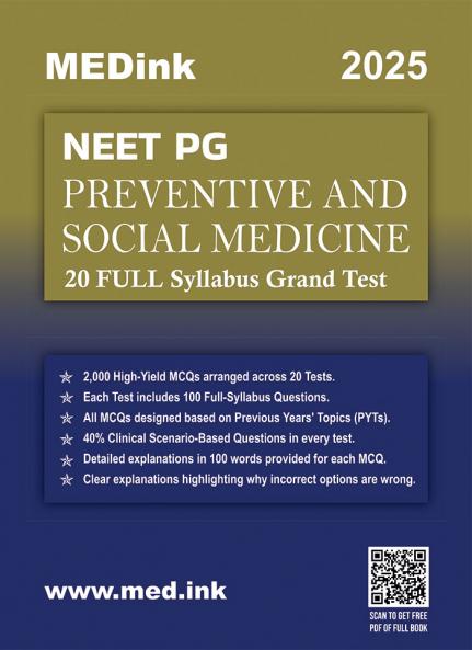 NEET PG Preventive and Social Medicine 20 Grand Test 2025 Edition