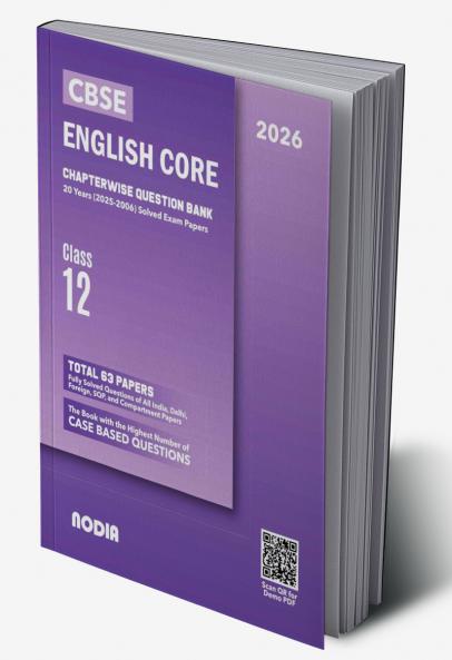 NODIA CBSE English Core Class 12 Question Bank 20 Years PYQB for 2026 Exam