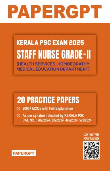 KPSC Staff Nurse (Grade-II) Exam 2025 | 20 Practice Sets | 2000+ MCQ with Full Explanation