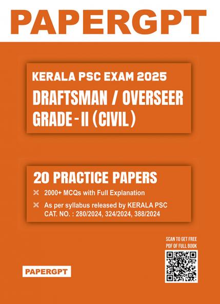 KPSC DRAFTSMAN / OVERSEER GRADE II (CIVIL) Exam 2025 | 20 Practice Sets | 2000+ MCQ with Full Explanation