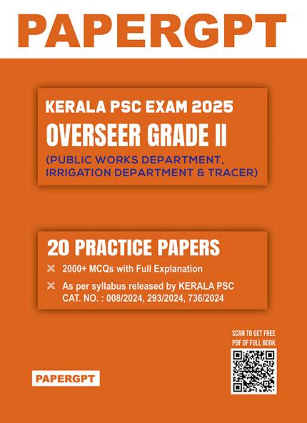 KPSC OVERSEER GRADE II Exam 2025 | 20 Practice Sets | 2000+ MCQ with Full Explanation