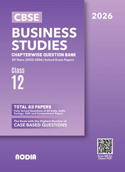 NODIA CBSE Business Studies Class 12 Question Bank 20 Years PYQB for 2026 Exam