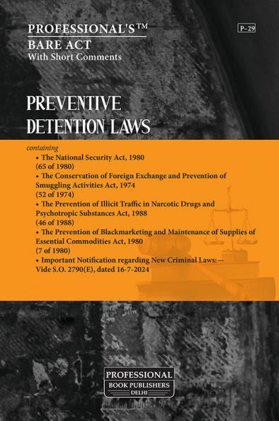 Preventive Detention Laws containing 4 Acts