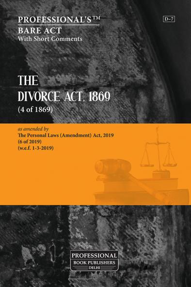 Divorce Act 1869 as amended by Personal Laws (Amendment) Act 2019