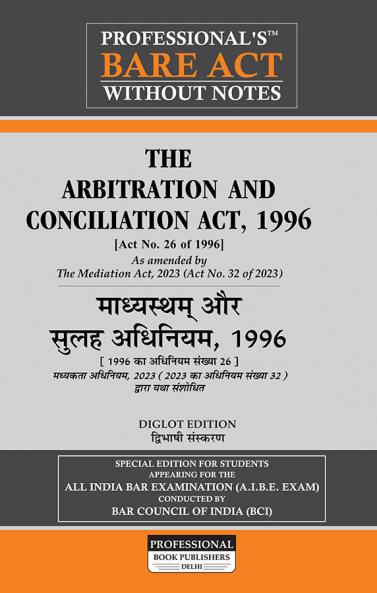PROFESSIONAL's The Arbitration and Conciliation Act 1996 - Diglot Edition
