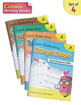 Woodsnipe Cursive Handwriting Books Combo of 4 Books