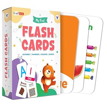 My First Flash Cards for Kids Age 2+ Years | Learn Alphabets (A-Z) Numbers (1-20) 7 Shapes & 11 Colours | 60+ Durable Water-Resistant Colourful Rounded-Corner Educational Flash Cards for Toddlers