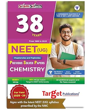 38 Years NEET Previous Year Solved Question Papers Chemistry PYQs | NEET UG Chapterwise Topicwise Solutions for 2026 Exam | 1500+ MCQs with Answer Key & Graphical Analysis | NMC Latest Syllabus