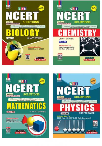 G.R Bathla Combo: NCERT Solutions Biology Chemistry Mathematics and Physics for Class-XII (Set of 4 books) - 2024-2025