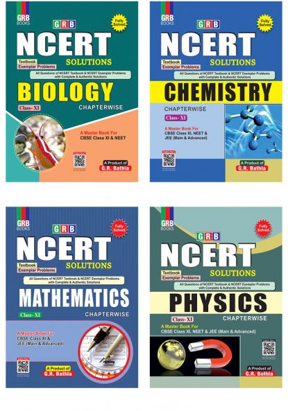 G.R Bathla Combo: NCERT Solutions Biology Chemistry Mathematics and Physics for Class-XI (Set of 4 books)- 2024-2025
