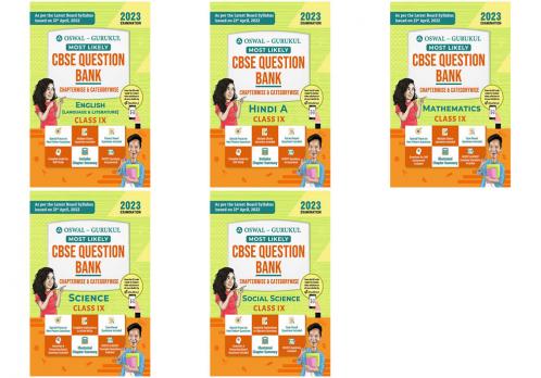 Oswal-Gurukul Most Likely CBSE Question Bank Class 9 Bundles (Set of 5) : Maths Science Social Science English & Hindi-A for Exam 2023