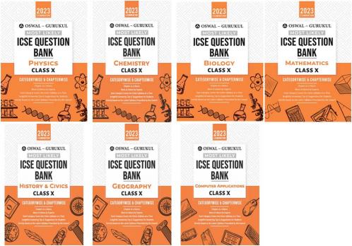 Oswal-Gurukul Most Likely ICSE Question Bank Class 10 Bundles (Set of 7) : Physics Chemistry Maths Biology History & Civics Geograpgy Computer Applications for Exam 2023