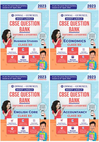 Oswal-Gurukul Most Likely CBSE Question Bank Class 12 Bundles (Set of 4) : Accountancy Economics Business Studies & English for Exam 2023