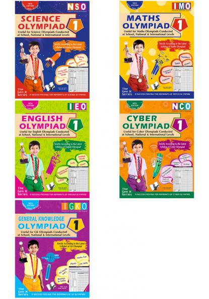 V&S Publishers IEO-IMO-NCO-NSO-IGKO(English Mathematics Computers Science General Knowledge) Olympiad Guidebooks Combo Class - 1 (Set of 5 Books)