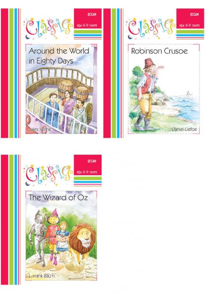 Illustrated Best Classics Story (Age 6-9) Pack-2 (The Wizard of Oz & Around the World in Eighty Days & Robinson Crusoe)