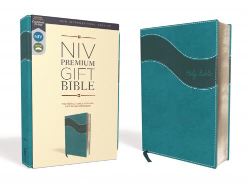 NIV Premium Gift Bible Leathersoft Teal Red Letter Comf