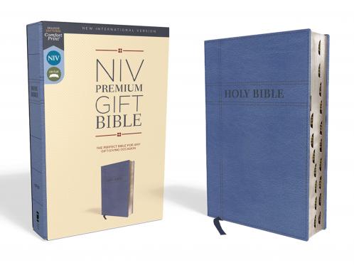 Niv Premium Gift Bible Leathersoft Navy Red Letter Edition Indexed Comfort Print