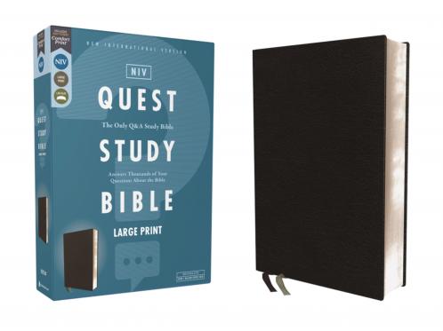 NIV QUEST STUDY BIBLE LARGE PRINT BONDED LEATHER BLACK