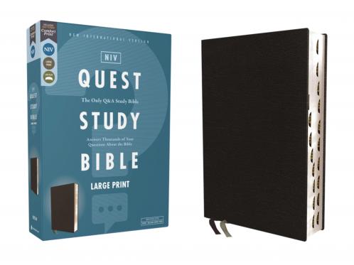 NIV QUEST STUDY BIBLE LARGE PRINT BONDED LEATHER BLACK