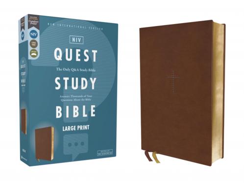 NIV QUEST STUDY BIBLE LARGE PRINT LEATHERSOFT BROWN COM