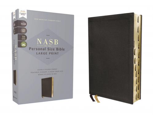 NASB PERSONAL SIZE BIBLE LARGE PRINT GENUINE LEATHER CAL