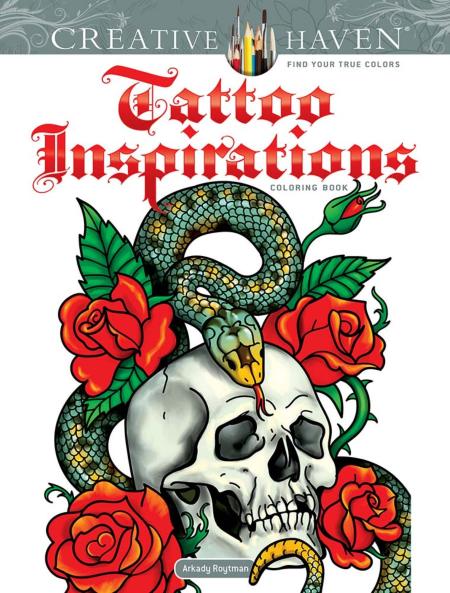 CREATIVE HAVEN TATTOO INSPIRATIONS COLORING BOOK