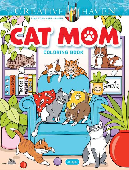 CREATIVE HAVEN CAT MOM COLORING BOOK