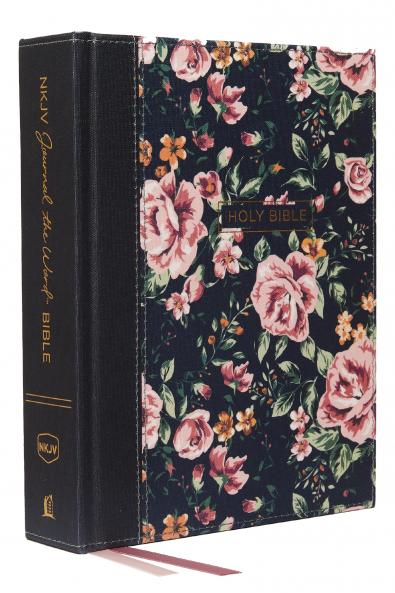 NKJV Journal the Word Bible Cloth over Board Gray Floral