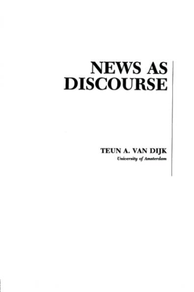 News As Discourse