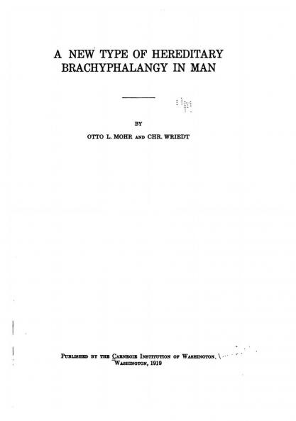 A New Type of Hereditary Brachyphalangy in Man Volume