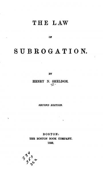 Law of Subrogation (Classic Reprint)