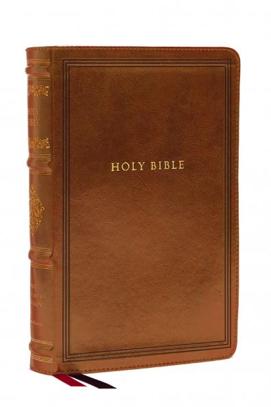 NKJV LARGE PRINT REFERENCE BIBLE BROWN LEATHERSOFT RED LET