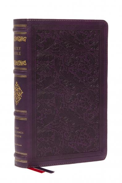 NKJV LARGE PRINT REFERENCE BIBLE PURPLE LEATHERSOFT RED LE