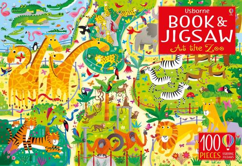 Usborne Book and Jigsaw: At the Zoo