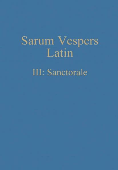 Sarum Vespers Latin III